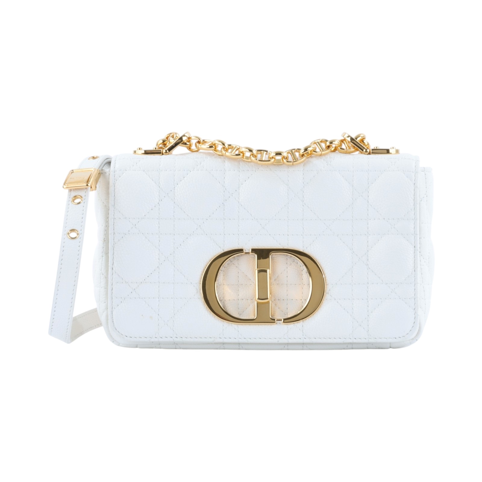 迪奧 CHRISTIAN DIOR Caro 小牛皮 小號 肩背 手袋 M9241UWHC 白金CARO肩背包 小號 原廠盒子/防塵袋