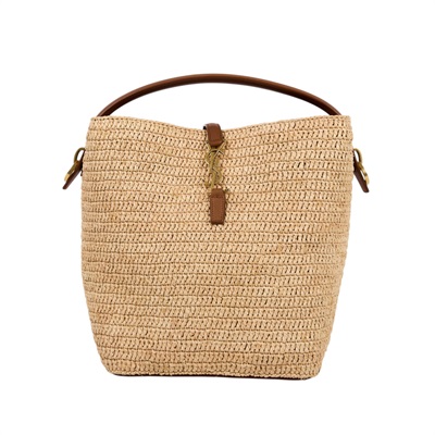 聖羅蘭 YSL SAINT LAURENT le 37 亮面皮革手袋 773991GAAEC 草編手提包 防塵袋/背帶/內袋