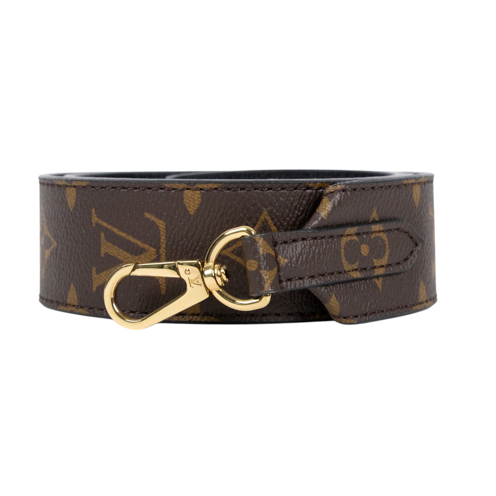 路易威登 LOUIS VUITTON Monogram 肩背帶 黑色 J02288 原花背帶 購買證明影本