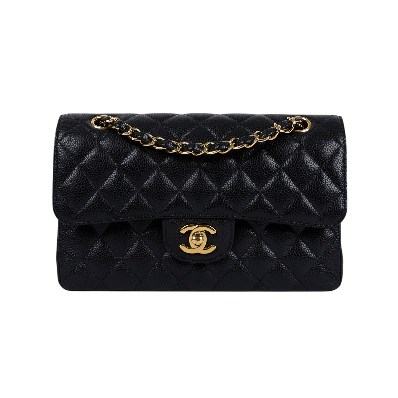 香奈兒 CHANEL CF 經典 小型 口蓋包 A01113 Y01864 黑金荔枝COCO23 原廠盒子/防塵袋/保證卡購買證明