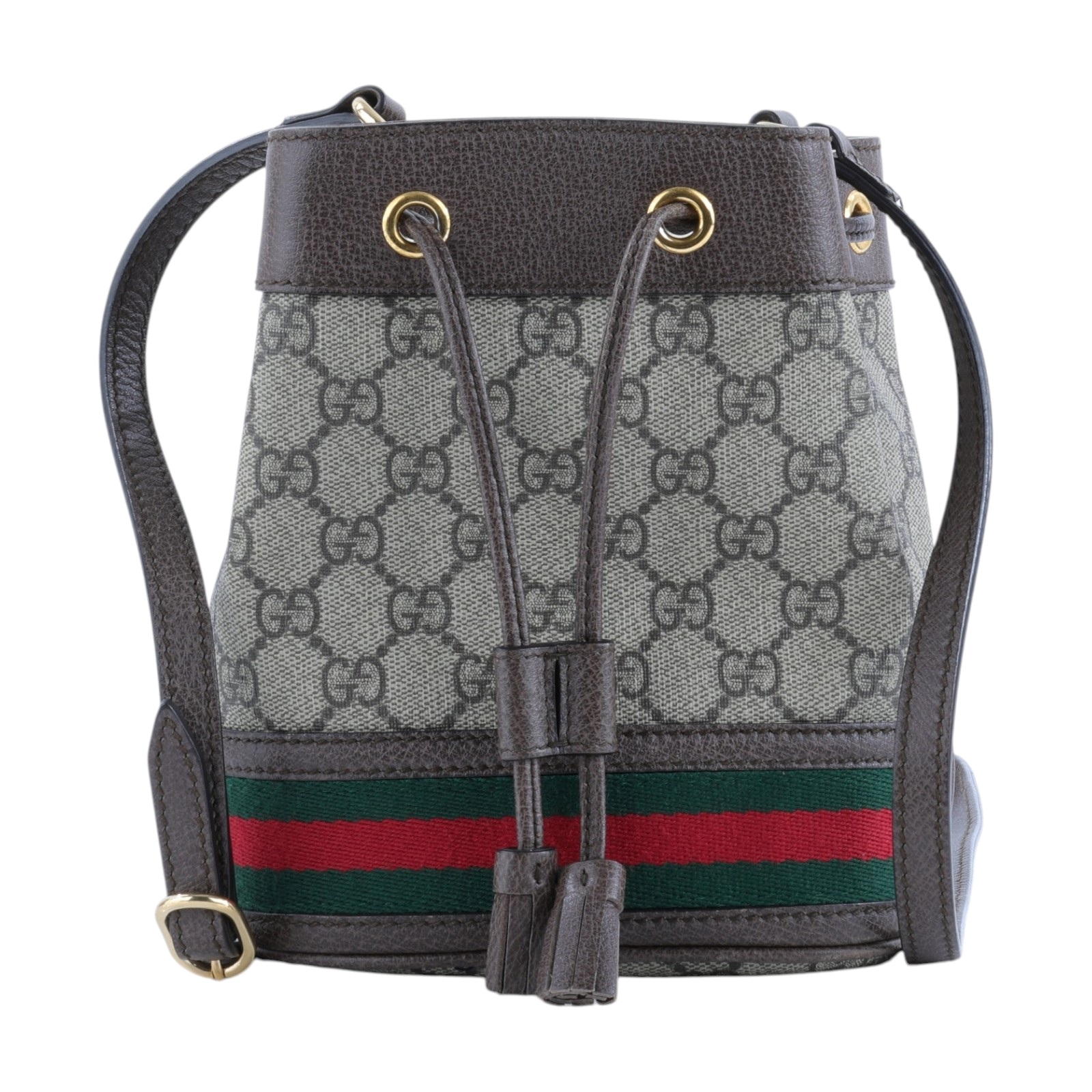 古馳 GUCCI Ophidia GG 迷你 水桶袋 米色 烏木色 550620 96I3B 棕GG紋OPHIDIA水桶包 無附屬品