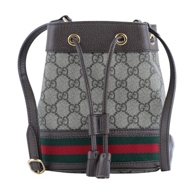 古馳 GUCCI Ophidia GG 迷你 水桶袋 米色 烏木色 550620 96I3B 棕GG紋OPHIDIA水桶包 無附屬品