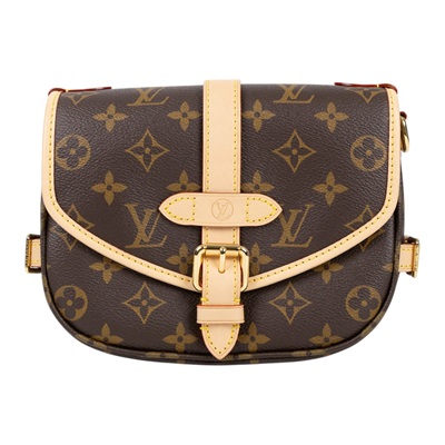 路易威登 LOUIS VUITTON Saumur BB  手提 馬鞍斜背包 M46740 晶片款 原花Saumur BB肩背包 防塵袋/背帶3/購買證明