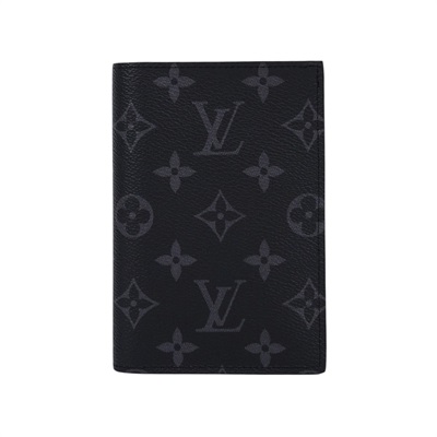 路易威登 LOUIS VUITTON 護照封套 帆布 黑色 M64501 晶片款 黑原花護照夾 原廠盒子/防塵袋