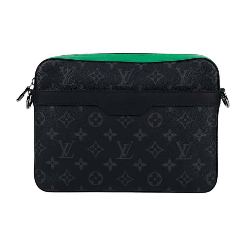 路易威登 LOUIS VUITTON Trio 郵差包 肩背包 斜背包 M26052 黑原花拚綠Trio 郵差包 背帶/內袋2