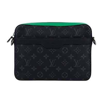 路易威登 LOUIS VUITTON Trio 郵差包 肩背包 斜背包 M26052 黑原花拚綠Trio 郵差包 背帶/內袋2