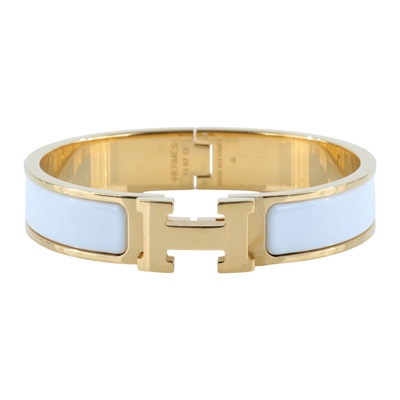 愛馬仕 Hermes Clic H PM 手環 白色 H700001Fv31PM FI 02 52 白金琺瑯CLIC H手環 無附屬品