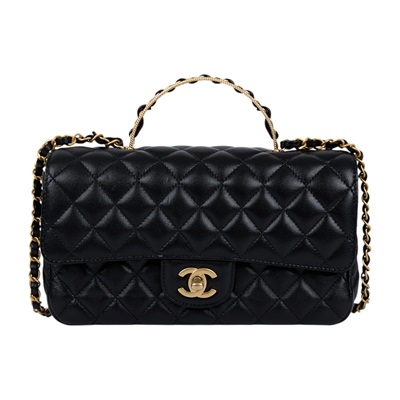 香奈兒 CHANEL COCO HANDLE 菱格紋 手提包 肩背包 斜掛包 AS4408 B14245 晶片款 黑金羊COCO HANDLE20 原廠盒子/防塵袋/購買證明