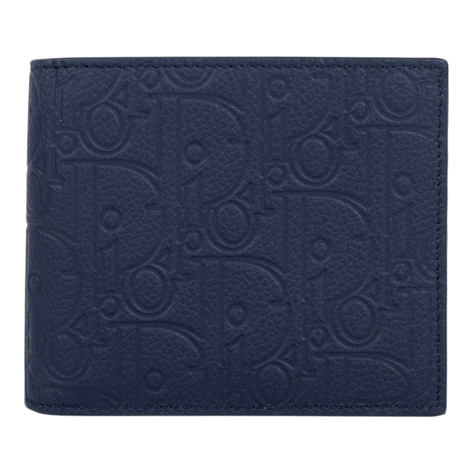 迪奧 CHRISTIAN DIOR 短夾 錢包 皮夾 2ESBH027GLF 藍緹花壓紋對開短夾 原廠盒子/防塵袋