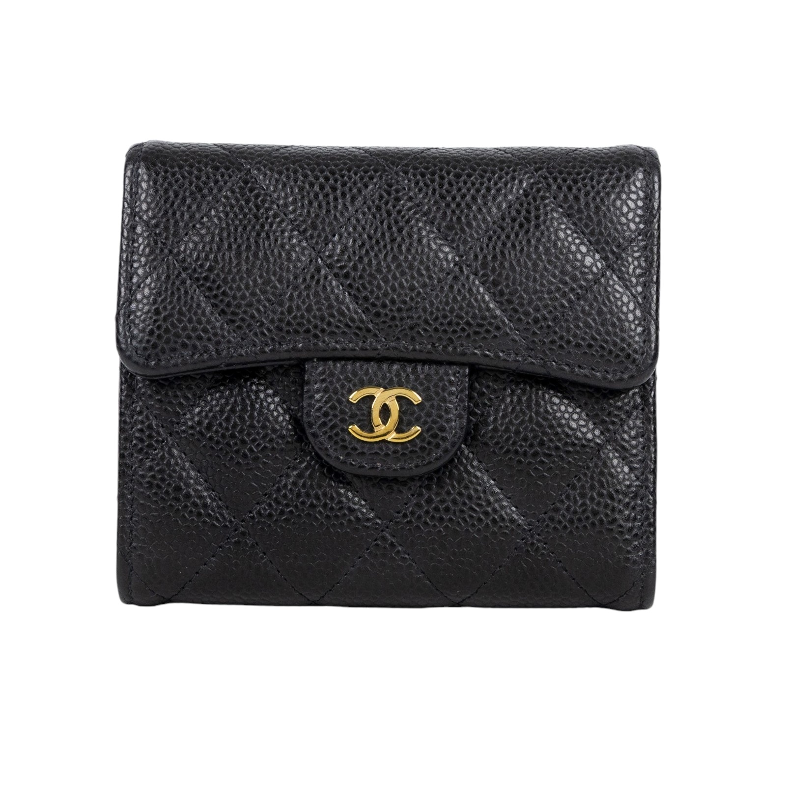 香奈兒 CHANEL 經典 小型 口蓋 皮夾 短夾  AP0231 晶片款 黑荔枝COCO短夾 原廠盒子/防塵袋