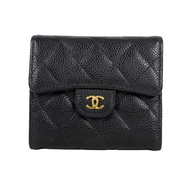 香奈兒 CHANEL 經典 小型 口蓋 皮夾 短夾  AP0231 晶片款 黑荔枝COCO短夾 原廠盒子/防塵袋