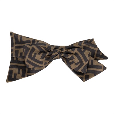 芬迪 FENDI FF Zucca 蝴蝶結髮夾  原花蝴蝶結髮夾 原廠盒子/防塵袋