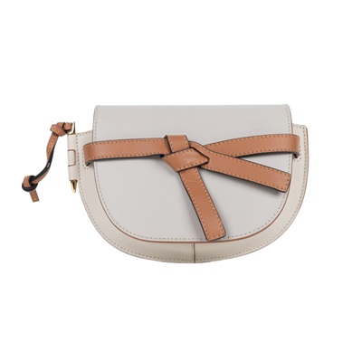 羅意威 LOEWE Mini Gate Dual bag 迷你 小牛皮 肩背包 A650N46X12 淺灰拚焦糖GATE MINI 原廠盒子/防塵袋