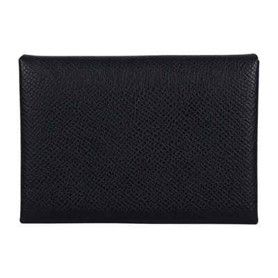 愛馬仕 Hermes Calvi Duo 卡包 黑色 銀色五金 H083035CK89 /W MZ 001 HA W刻 黑CALVI DUO 無附屬品