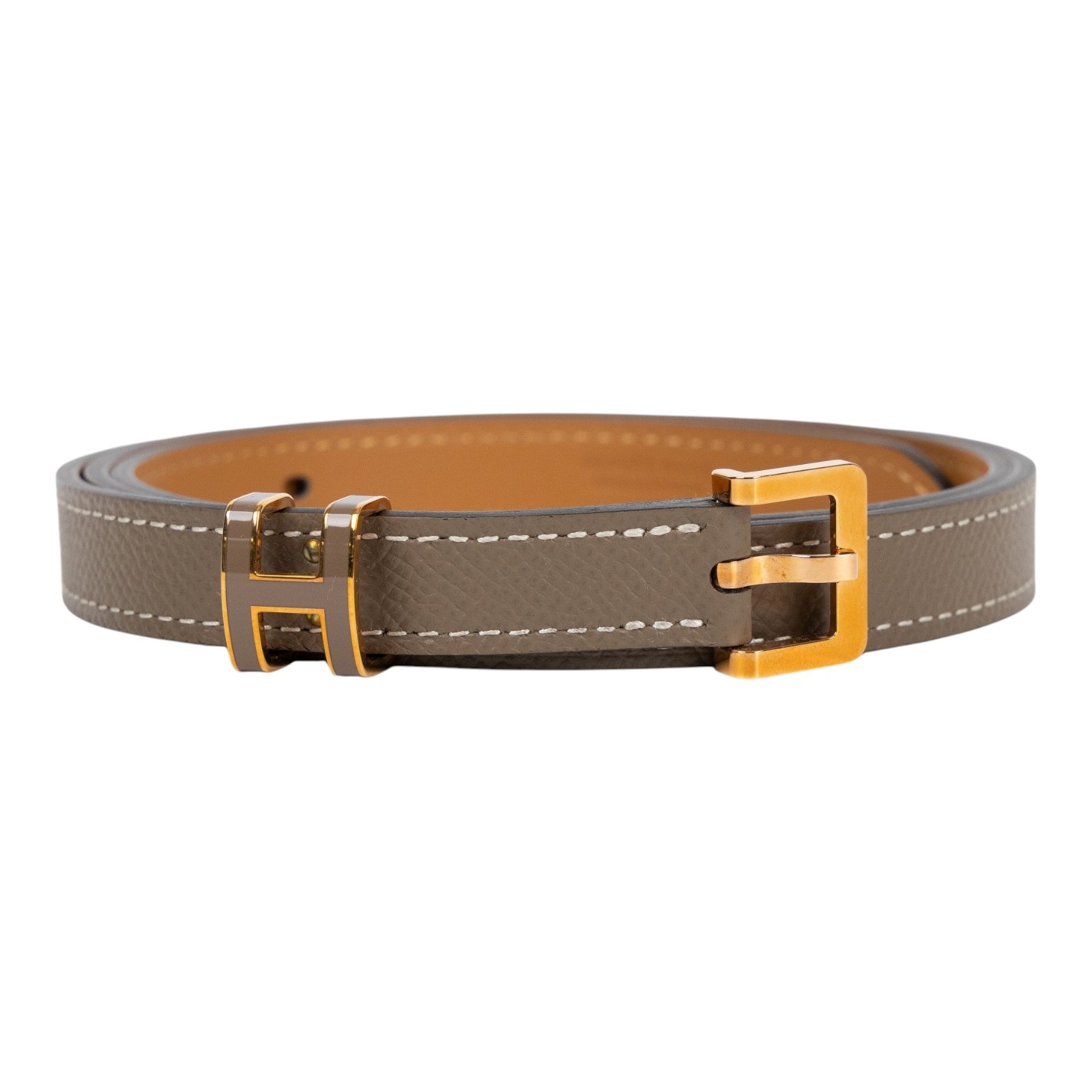 愛馬仕 Hermes Pop H 15 腰帶 大象灰 金色扣 H081087CD18080 U ID 003 CF U刻 大象灰POP H皮帶#80 防塵袋2