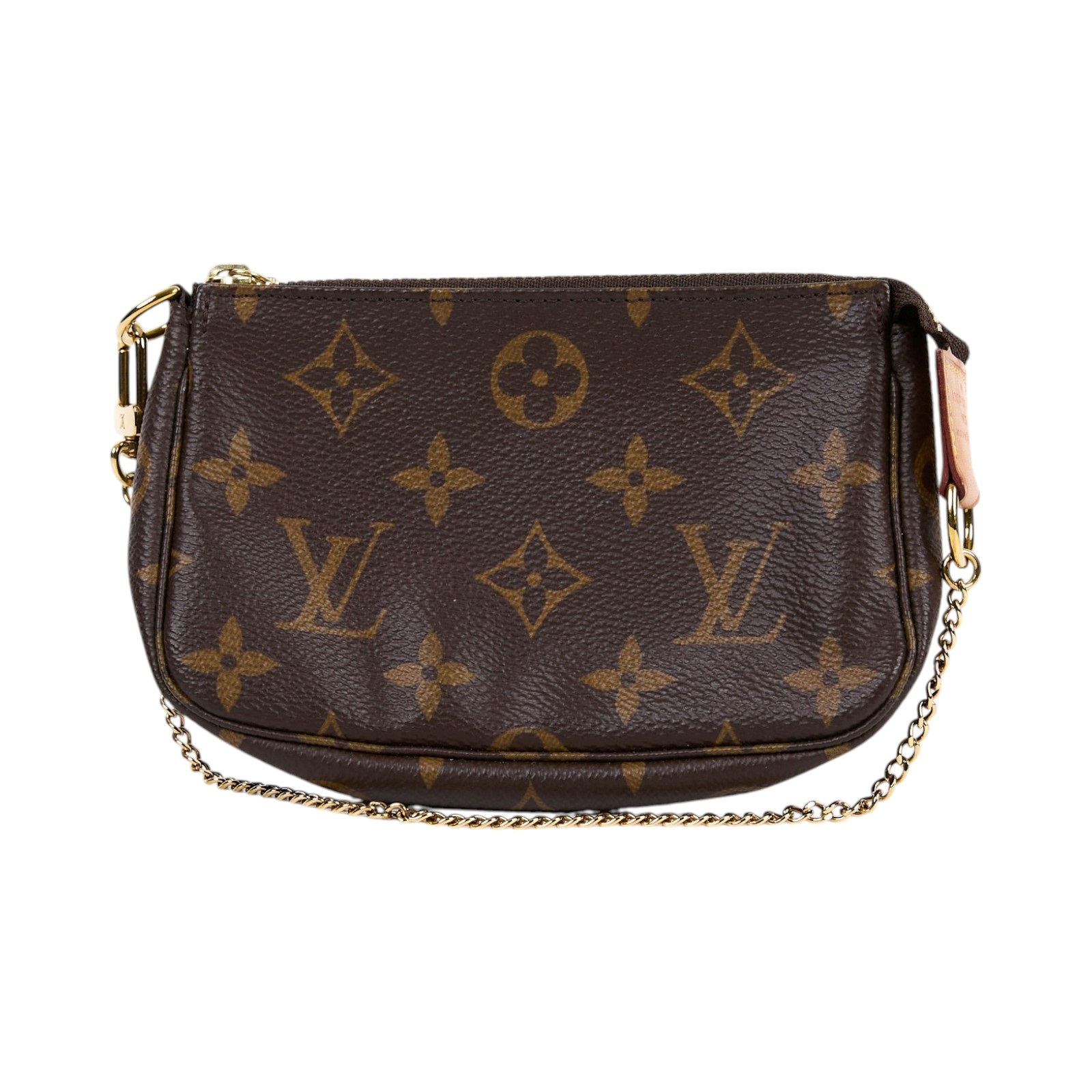 路易威登 LOUIS VUITTON Monogram塗層帆布 鏈帶 迷你小皮包 M58009 原花POUCH 無附屬品