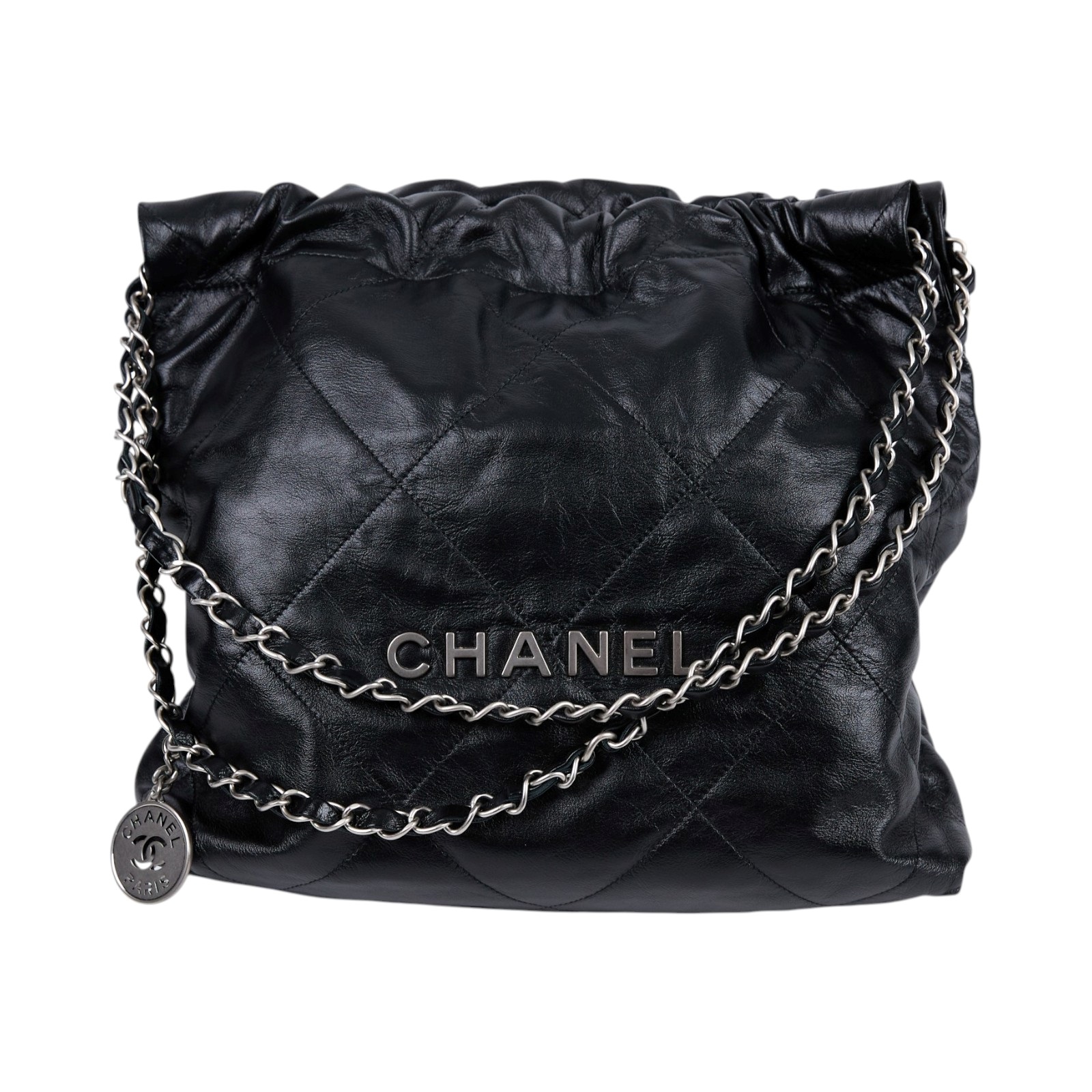 香奈兒 CHANEL 22 小型 束口包 AS3260 B19057 晶片款 黑銀22包 小號 原廠盒子/防塵袋/內袋/購買證明