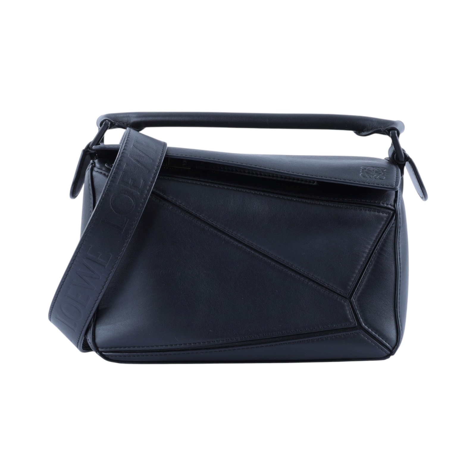 羅意威 LOEWE Small Puzzle bag 斜背包 A510S21X88 全黑PUZZLE 小號 背帶/防塵袋