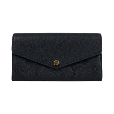 路易威登 LOUIS VUITTON Sarah 錢包 壓花牛皮 黑色 M82257 黑壓紋SARAH長夾 原廠盒子/防塵袋
