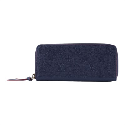 路易威登 LOUIS VUITTON Clémence 錢包 拉鍊 長夾 Empreinte 壓花牛皮 海軍藍 紅色 M69415 晶片款  防塵袋