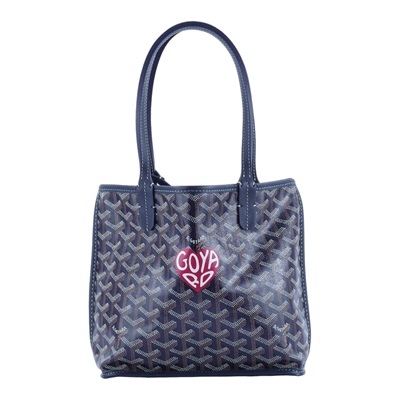高雅德 GOYARD Anjou Mini Bag 托特包 ANJOUSMINCG 藍愛心ANJOU MINI托特包 防塵袋/內袋/購買證明