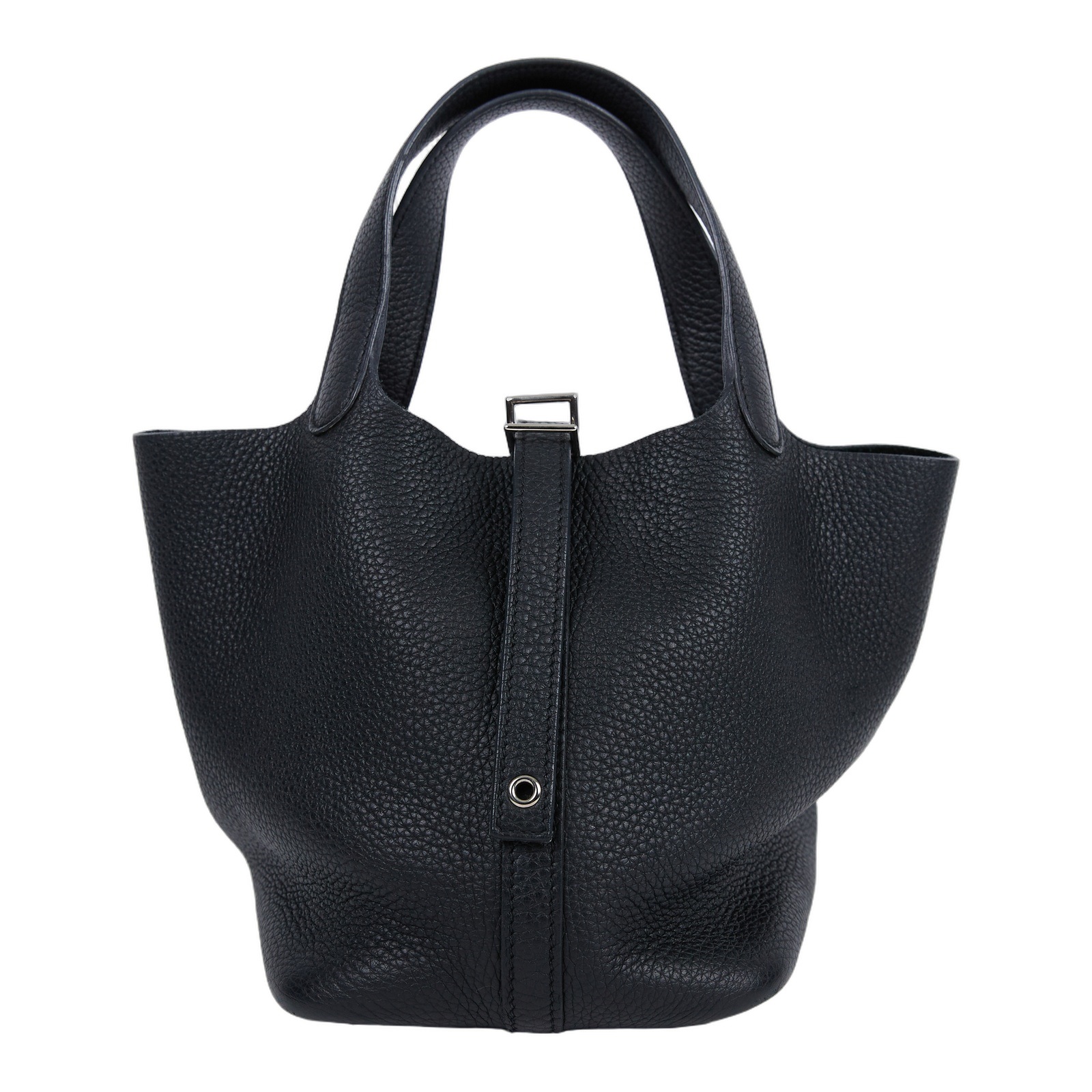 愛馬仕 Hermes Picotin Lock 18 菜籃子包 銀色五金 黑色 H056289CK89 /U MZ 006 MM  原廠盒子/防塵袋2/鎖組/購買證明影本