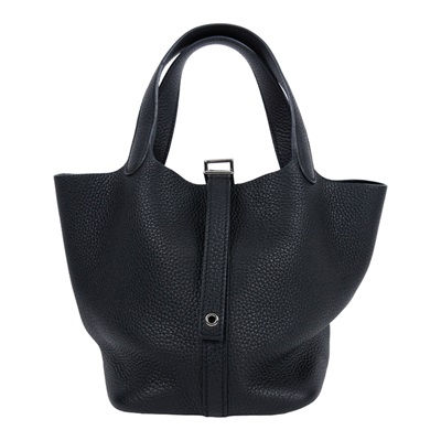愛馬仕 Hermes Picotin Lock 18 菜籃子包 銀色五金 黑色 H056289CK89 /U MZ 006 MM  原廠盒子/防塵袋2/鎖組/購買證明影本
