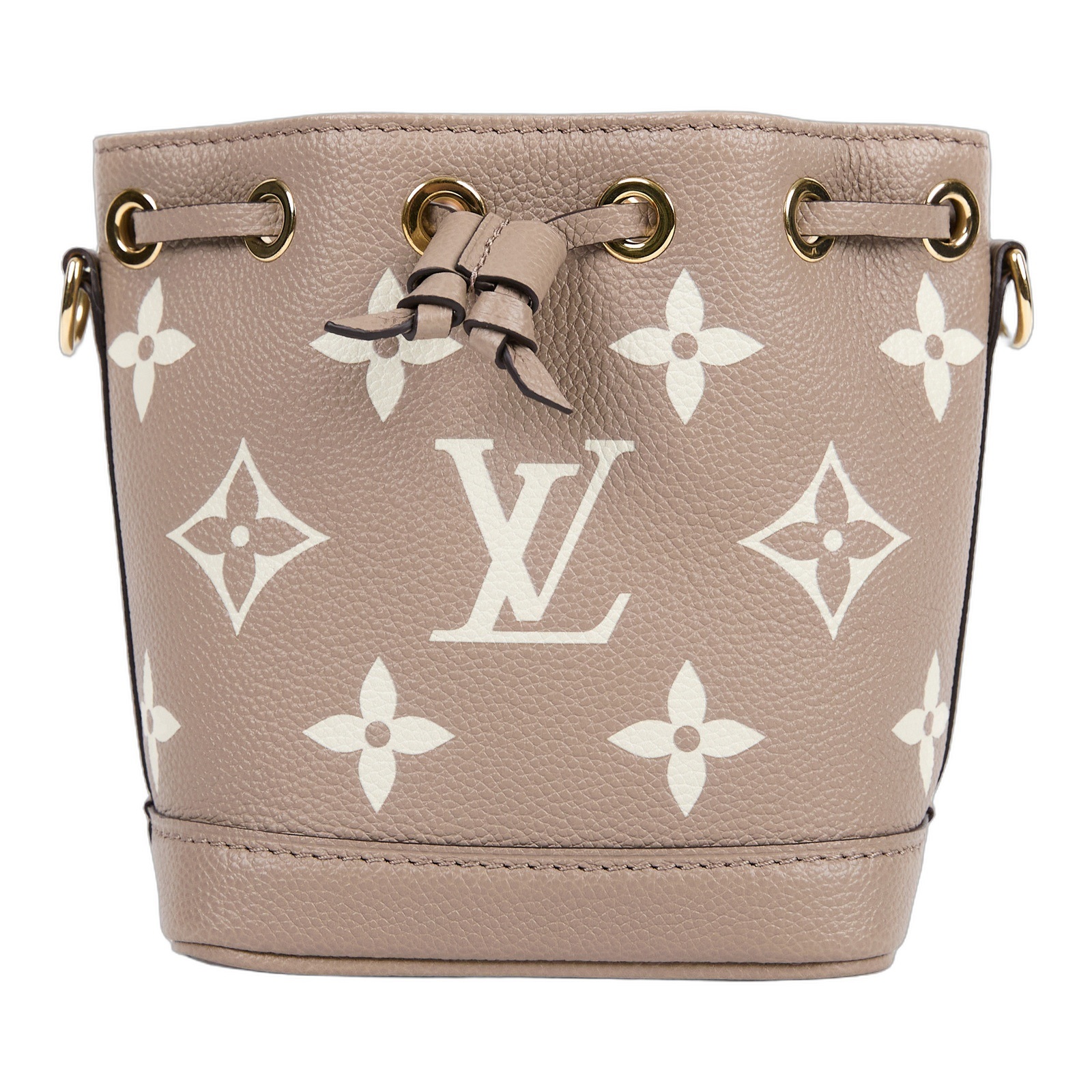 路易威登 LOUIS VUITTON Nano Noé 束口水桶包 Tourterelle 灰色 Cream色 M46291 晶片款  原廠盒子/防塵袋/背帶2/購買證明