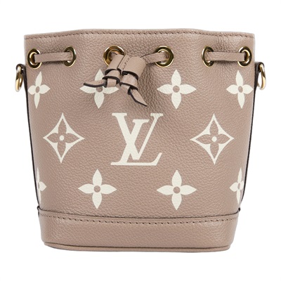 路易威登 LOUIS VUITTON Nano Noé 束口水桶包 Tourterelle 灰色 Cream色 M46291 晶片款  原廠盒子/防塵袋/背帶2/購買證明