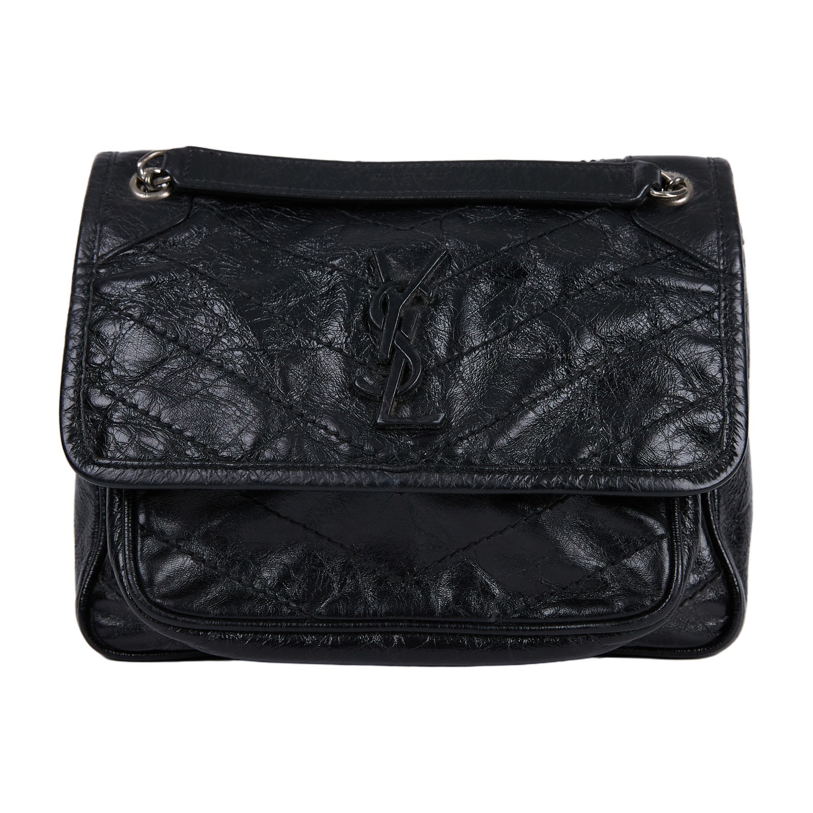 聖羅蘭 YSL SAINT LAURENT Niki 復古小牛皮 Baby 斜背 翻蓋包 5330370EN04 黑NIKI BABY 無附屬品