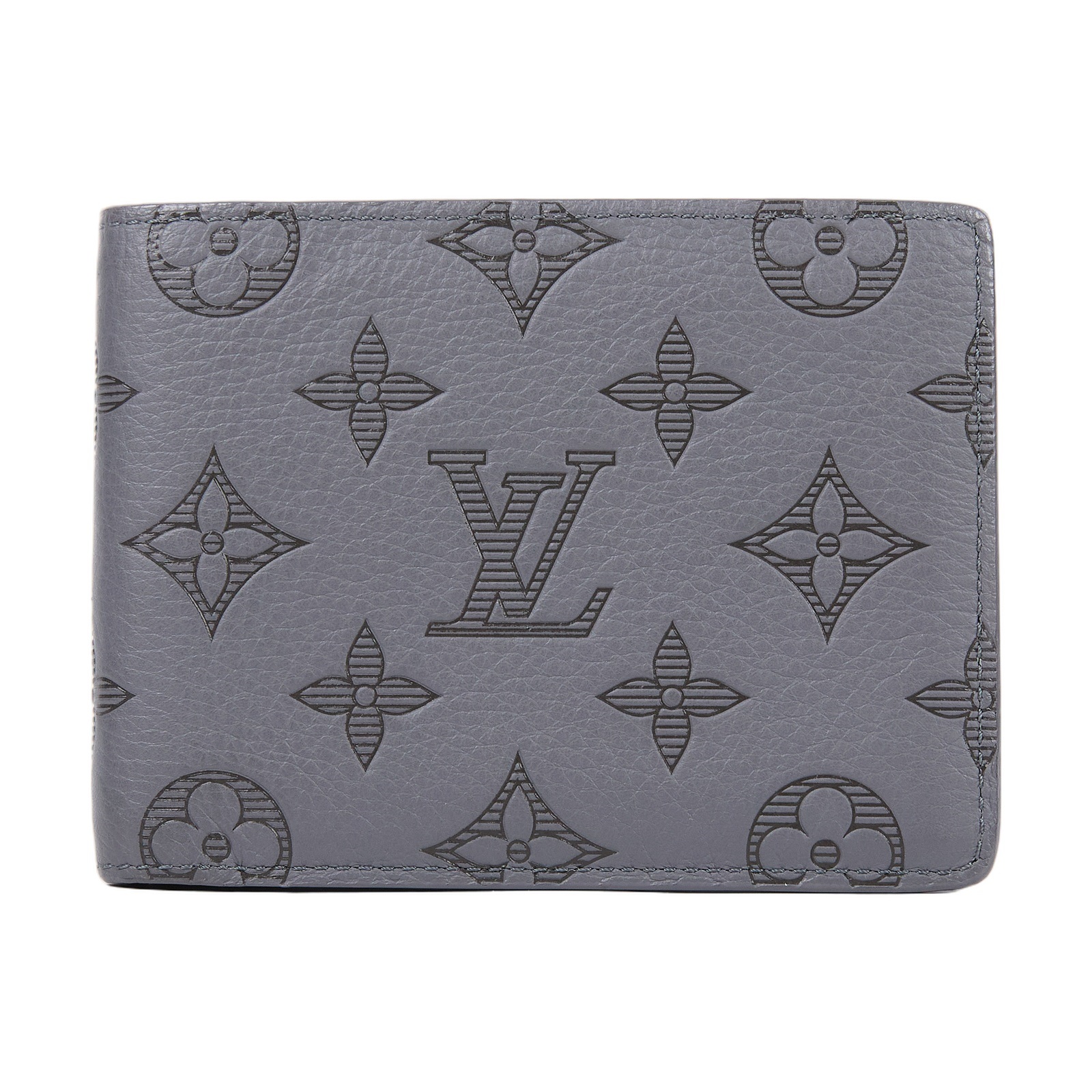 路易威登 LOUIS VUITTON Multiple 錢包 短夾 M81383 晶片款 灰牛皮壓花Multiple短夾 無附屬品