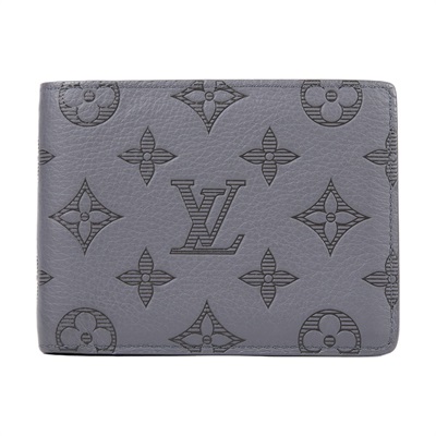 路易威登 LOUIS VUITTON Multiple 錢包 短夾 M81383 晶片款 灰牛皮壓花Multiple短夾 無附屬品