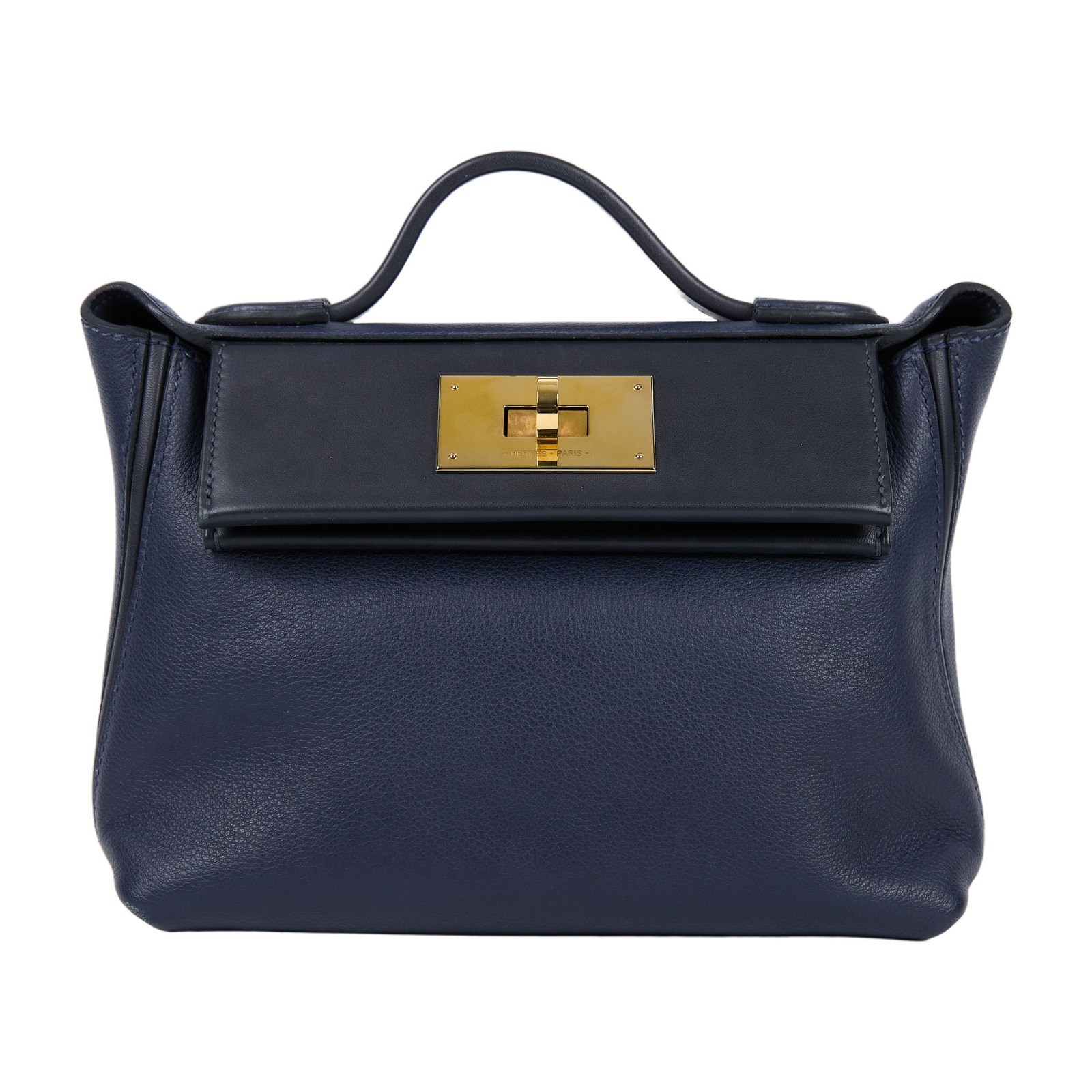 愛馬仕 Hermes 24/24 21 手提包 24/24/21 B HT 293 SU B刻 藍金24/24 MINI 背帶