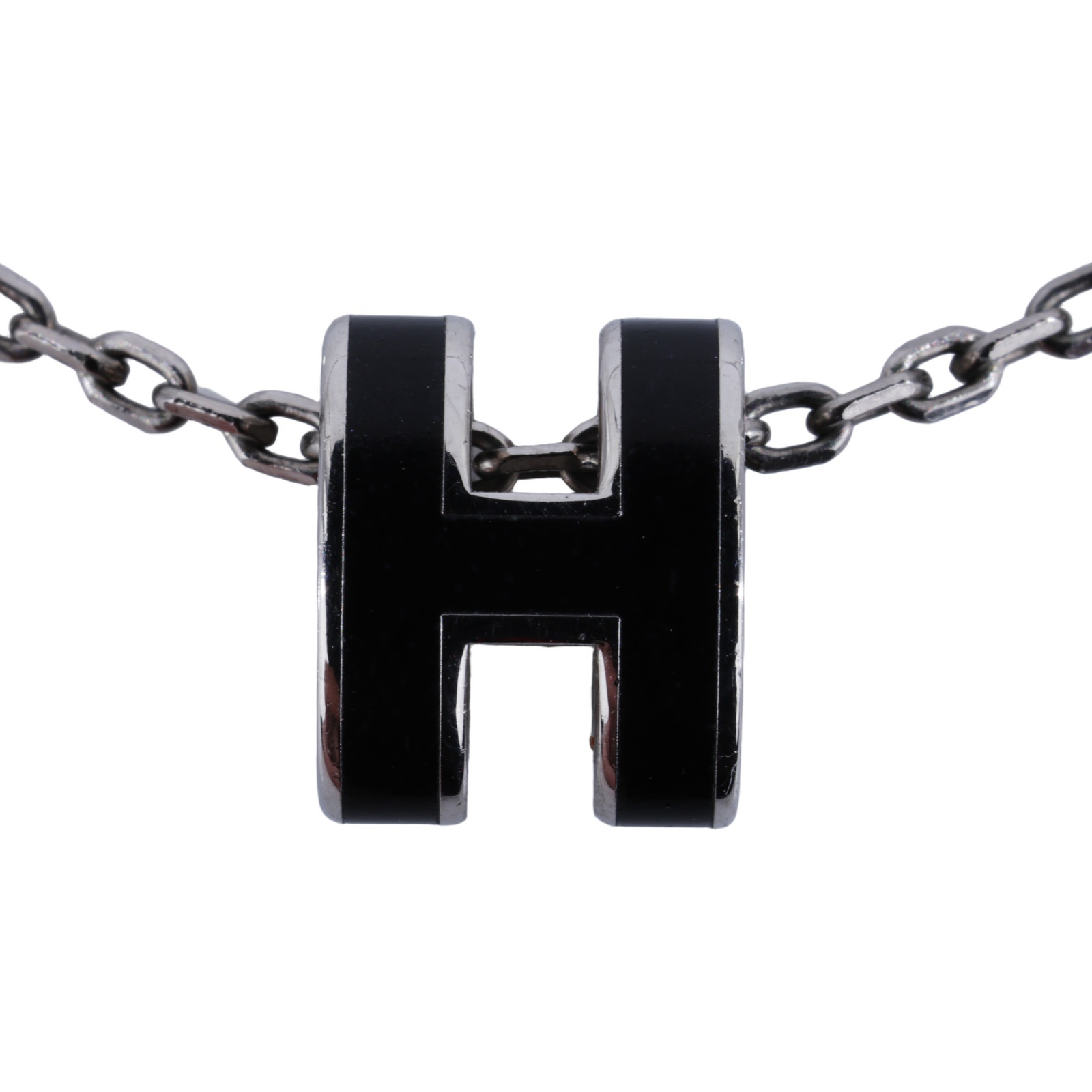 愛馬仕 Hermes Mini Pop H 墜飾 黑色 H147992FP03 ST 02 22 黑銀色POP H項鍊 無附屬品