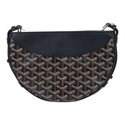 高雅德 GOYARD Goyard Hirondelle PM 半月斜背包 HIRONDPMLTY 黑Hirondelle半月單肩包 背帶