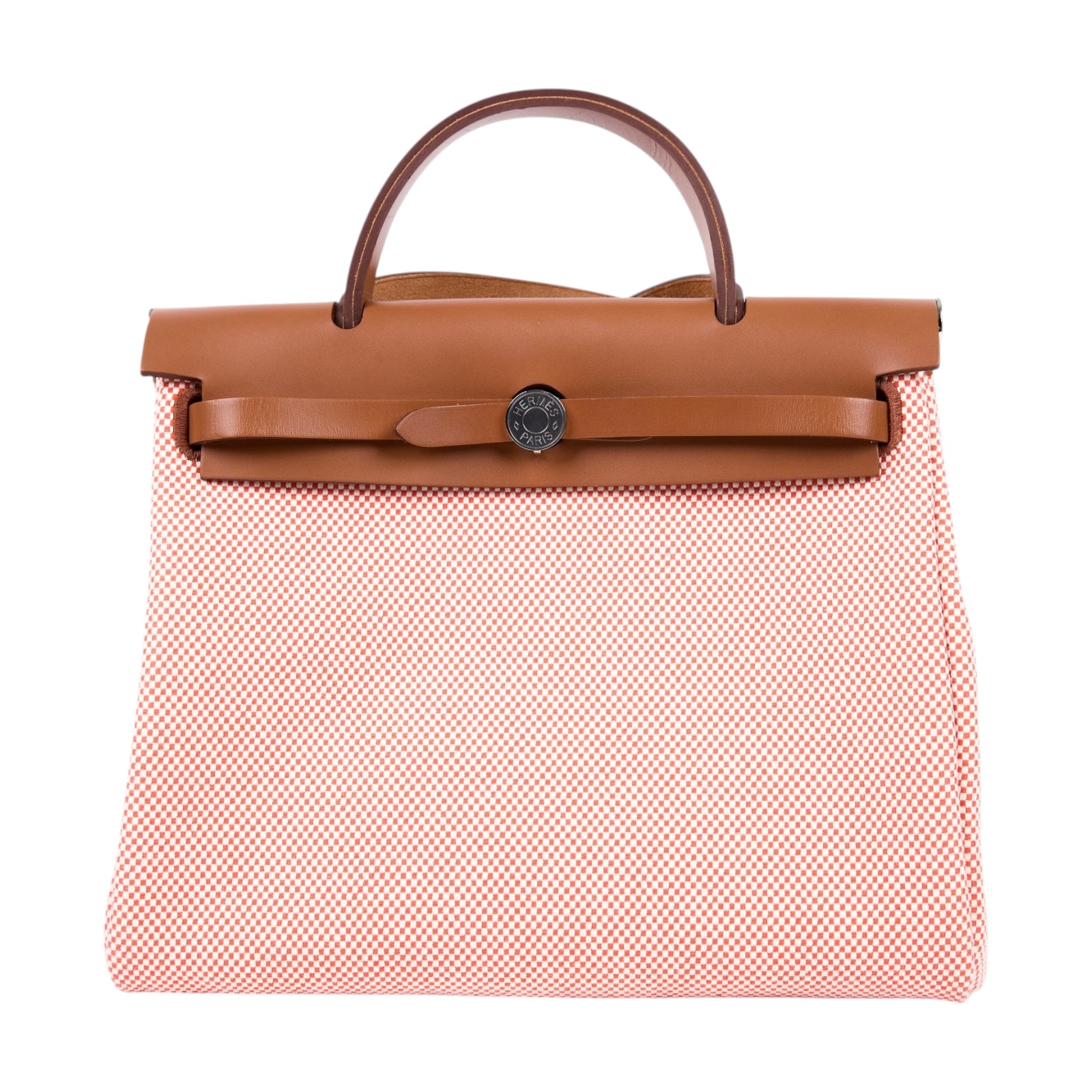 愛馬仕 Hermes Herbag Zip 31 銀色五金 淺米色 花田橘色 淺黃褐色 H079092CKAP /K MN 003 KD  原廠盒子/防塵袋/鎖組/內袋