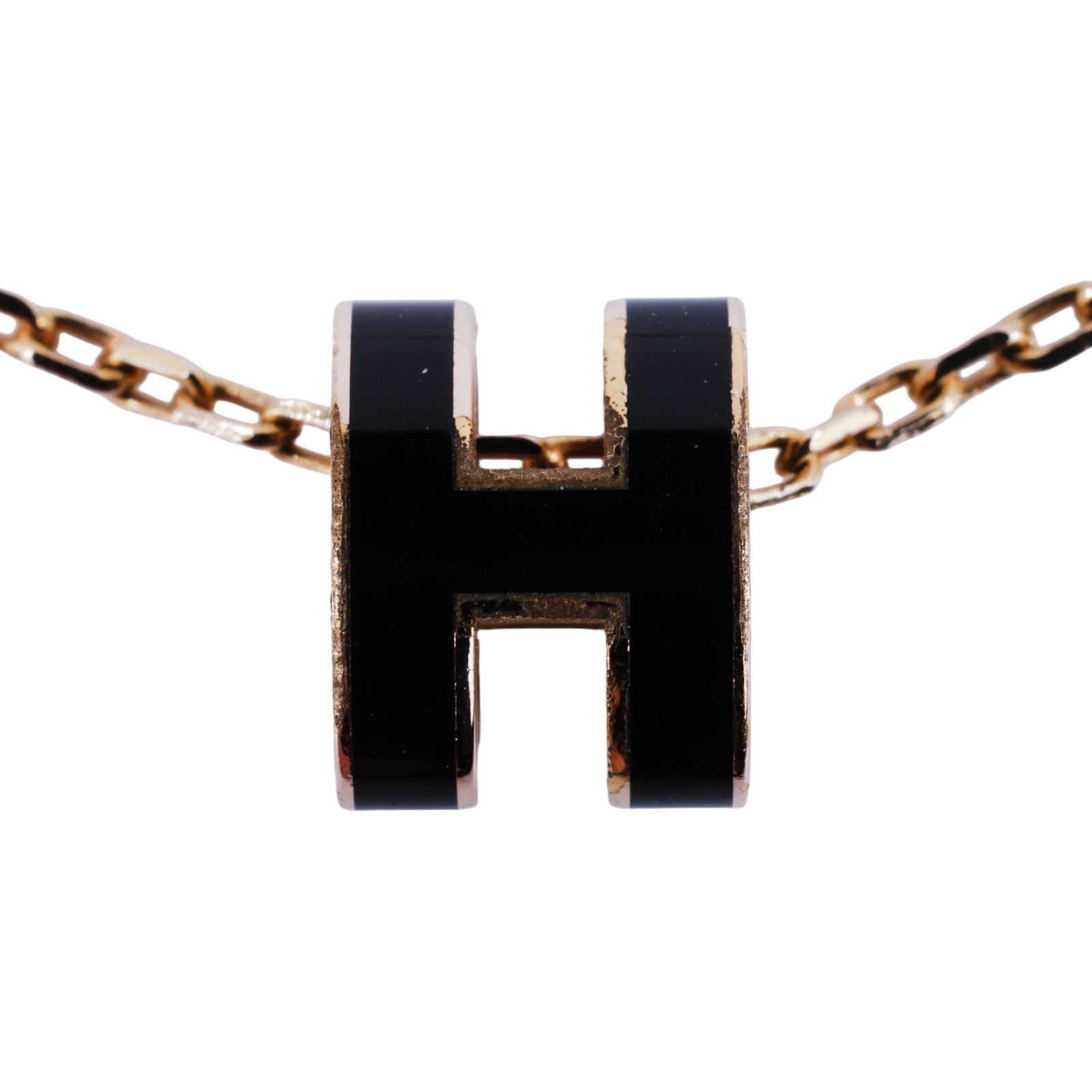 愛馬仕 Hermes Mini Pop H 墜飾 黑色 H147992Fv03 GD 02 33 黑金H POP 項鍊 無附屬品