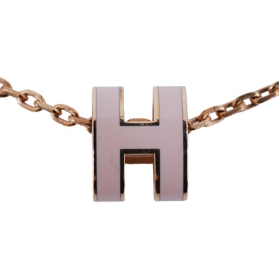 愛馬仕 Hermes Mini Pop H 墜飾 POPHPMINI GD 02 95 粉MINI POP H項鍊 原廠盒子/防塵袋/內襯