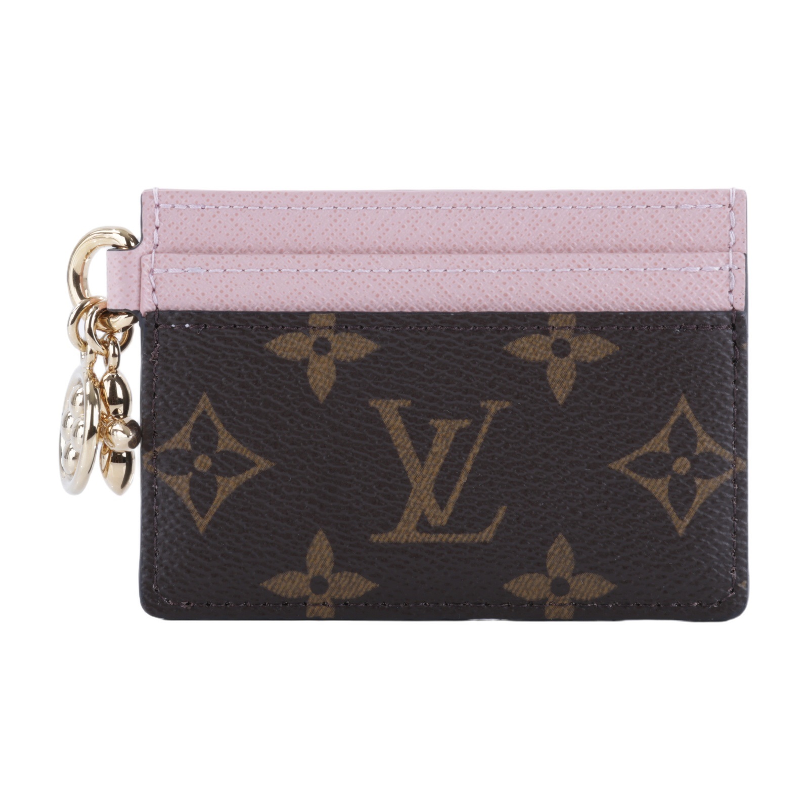 路易威登 LOUIS VUITTON LV Charms 名片夾 帆布 粉紅色 M82739 晶片款 原花Charms 名片夾 原廠盒子/防塵袋/購買證明