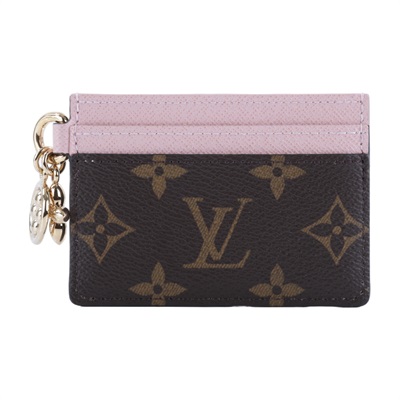 路易威登 LOUIS VUITTON LV Charms 名片夾 帆布 粉紅色 M82739 晶片款 原花Charms 名片夾 原廠盒子/防塵袋/購買證明