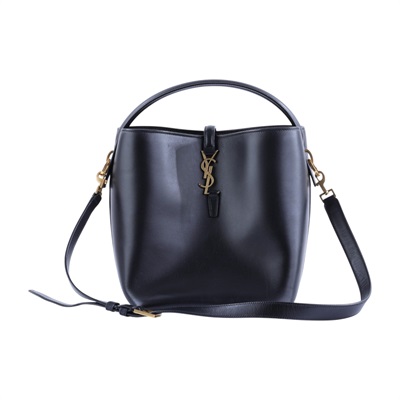 聖羅蘭 YSL SAINT LAURENT le 37 亮面皮革手袋 7428282R20W 黑金小牛皮LE 37二用水桶包 防塵袋/背帶/內袋