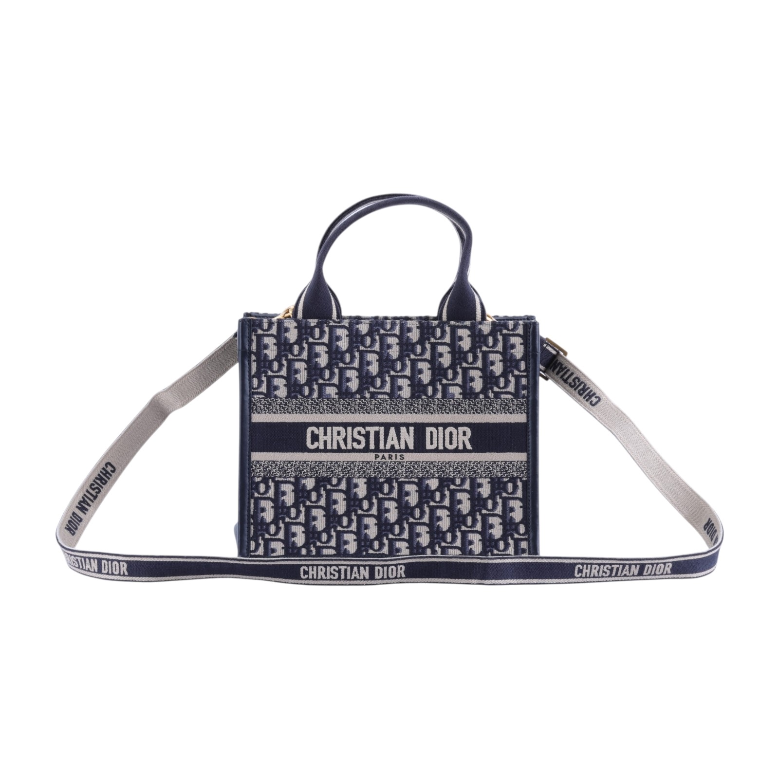 迪奧 CHRISTIAN DIOR Book Tote 小型 托特包 藍色 M1325CZBB  原廠盒子/防塵袋/背帶/保證卡/購買證明影本