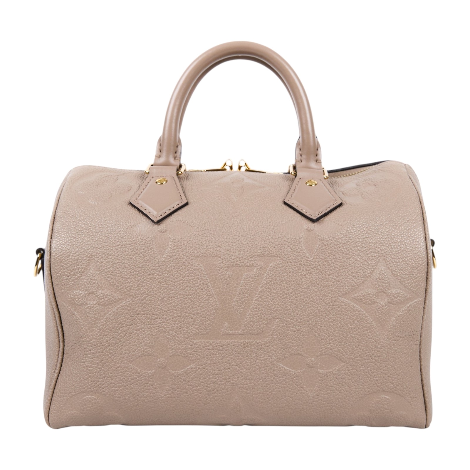 路易威登 LOUIS VUITTON Speedy Bandoulière  25 米色 手提 斜背 波士頓包 M59273 晶片款  背帶