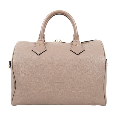 路易威登 LOUIS VUITTON Speedy Bandoulière  25 米色 手提 斜背 波士頓包 M59273 晶片款  背帶