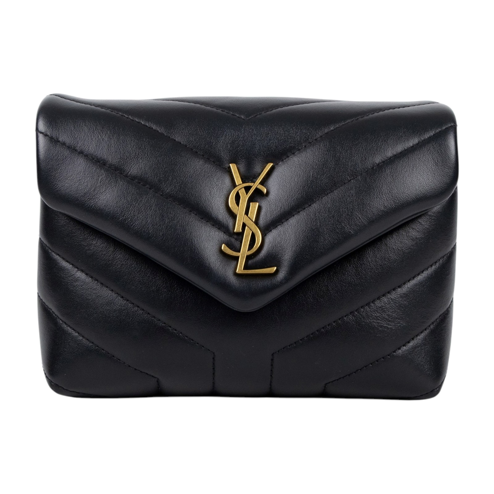 聖羅蘭 YSL SAINT LAURENT Loulou 絎縫 小牛皮 TOY 迷你 手袋  肩背 斜背包 金色五金 678401DV707  原廠盒子/防塵袋/背帶