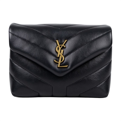 聖羅蘭 YSL SAINT LAURENT Loulou 絎縫 小牛皮 TOY 迷你 手袋  肩背 斜背包 金色五金 678401DV707  原廠盒子/防塵袋/背帶
