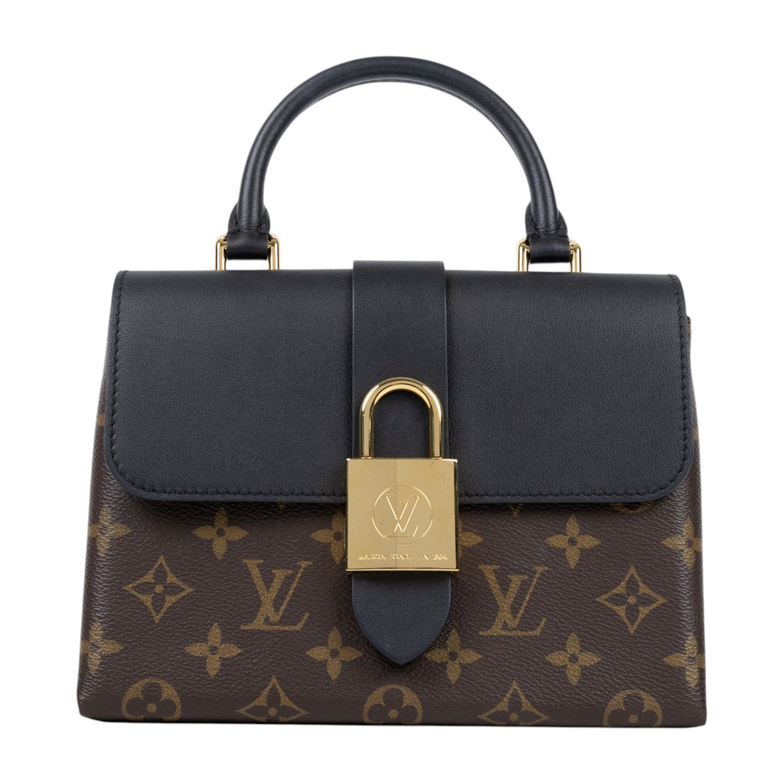 路易威登 LOUIS VUITTON Locky BB 手提包 黑色 M44141 晶片款 黑拚原花LOCKY BB肩背包 原廠盒子/防塵袋/購買證明/背帶