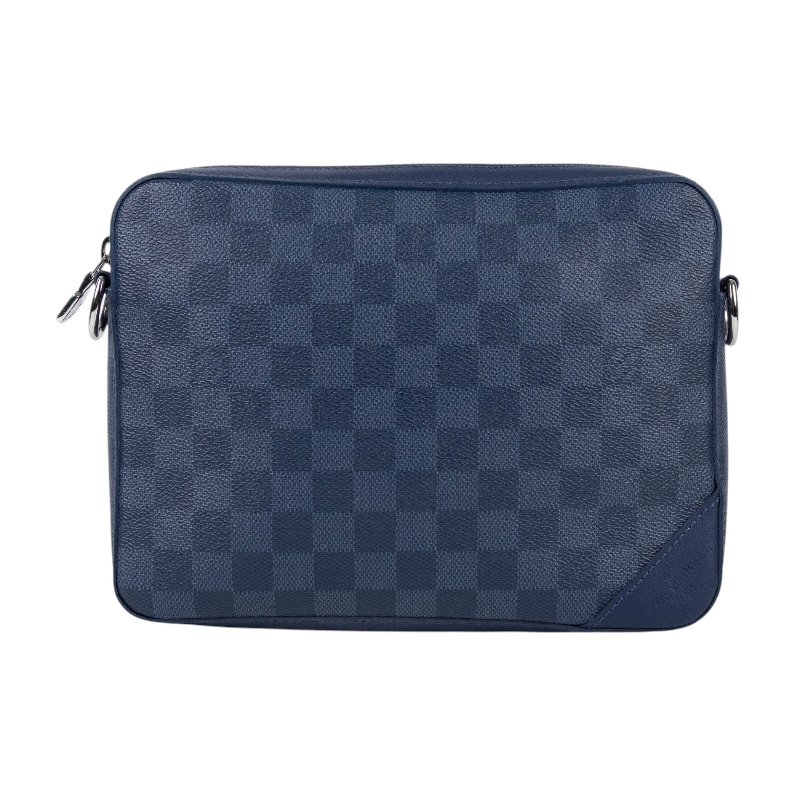 路易威登 LOUIS VUITTON Trio 三合一 郵差包 斜背包 N40438 晶片款 藍棋盤格三合一郵差包 原廠盒子/防塵袋/內袋/背帶