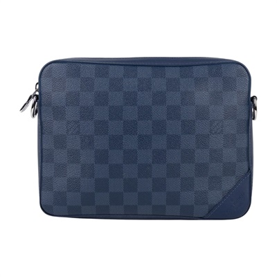 路易威登 LOUIS VUITTON Trio 三合一 郵差包 斜背包 N40438 晶片款 藍棋盤格三合一郵差包 原廠盒子/防塵袋/內袋/背帶