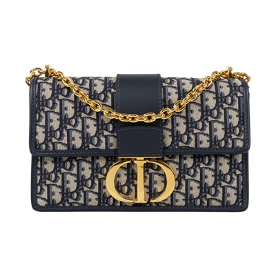 迪奧 CHRISTIAN DIOR 30 Montaigne 鏈帶 肩背手提包 M9208UTZQ 藍緹花蒙田30 防塵袋/保證卡